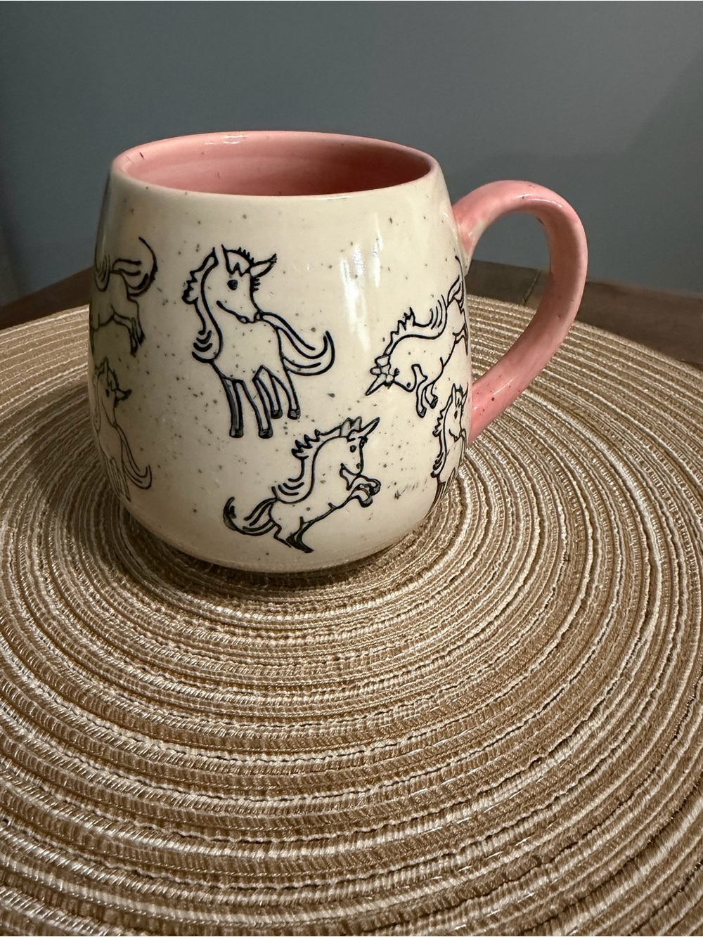 Meritage Unicorn Ceramic Coffee Mug - Pink & Cream